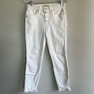 Madewell white skinny jeans with button fly size 26p